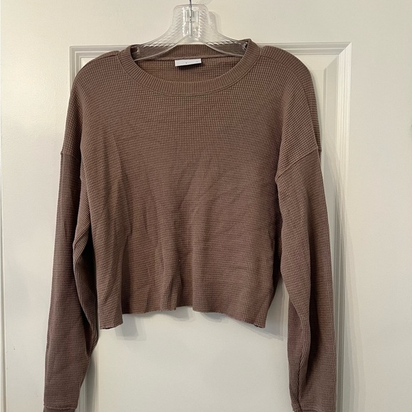 TNA Ribbed Long Sleeve Top - Brown - Picture 3 of 4